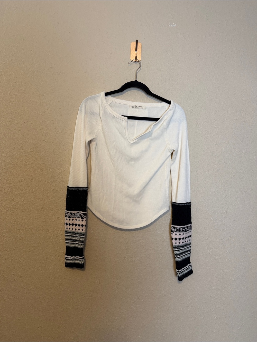 FREE‎ PEOPLE We The Free All In Cuff Thermal Long Sleeve Top Size Medium